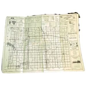 1976 Iowa Worth County Bicentennial Map Vintage Ephemera Street Advertising City